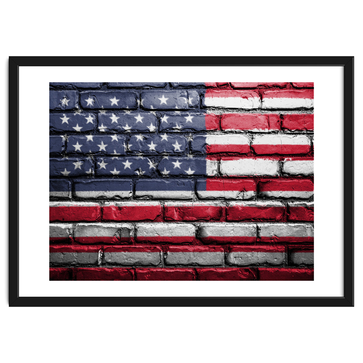 Wall painted US flag