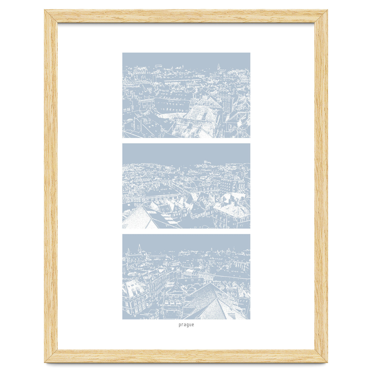 Prague print in blue