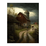 19th Century Farm Scene Oil Painting (Print Only) thumbnail
