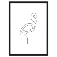 One Line Art Flamingo