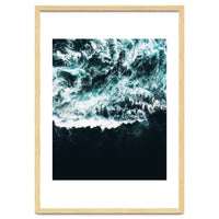 Oceanholic, Sea Waves Dark Photography, Nature Ocean Landscape Travel Eclectic Graphic Design