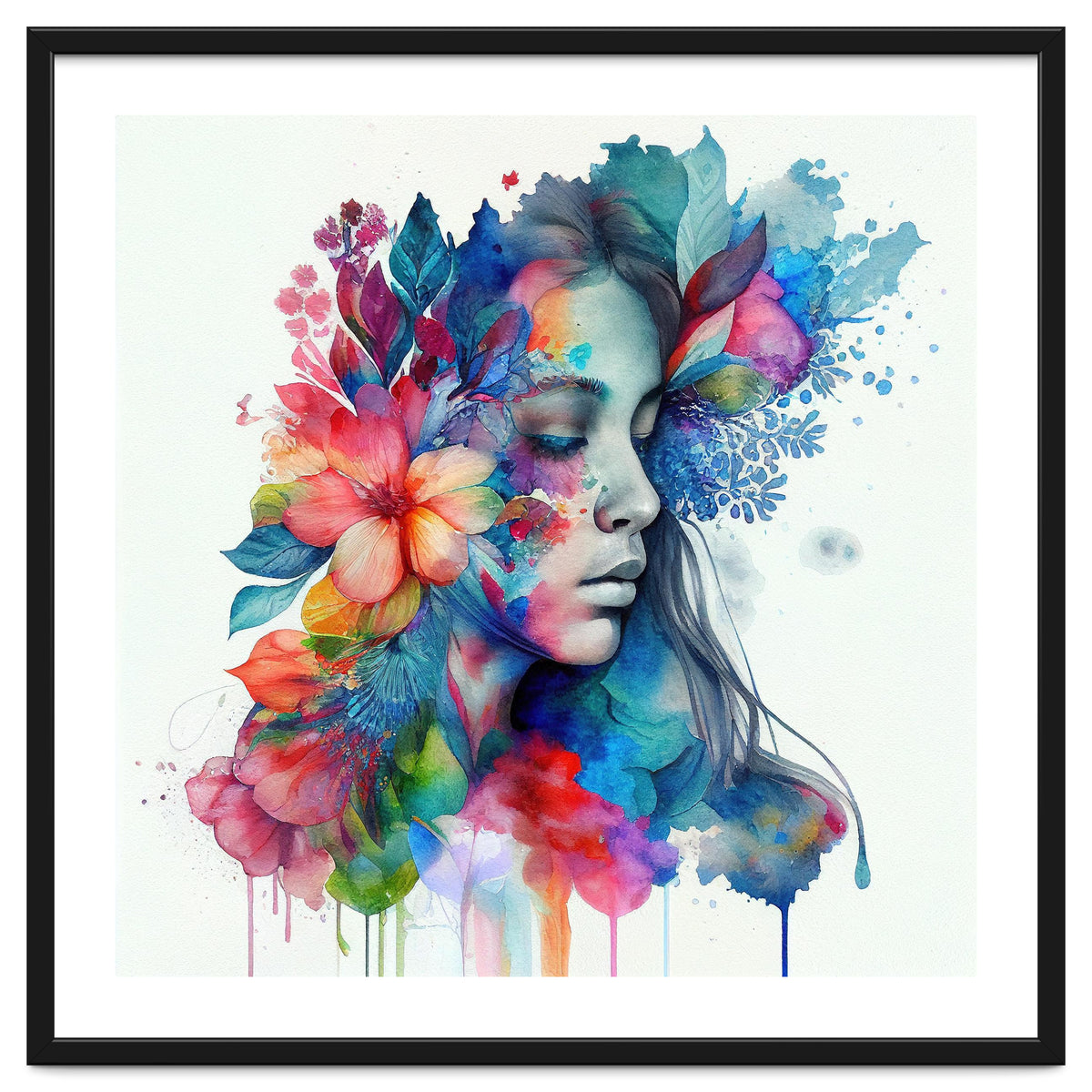 Watercolor Tropical Woman #10