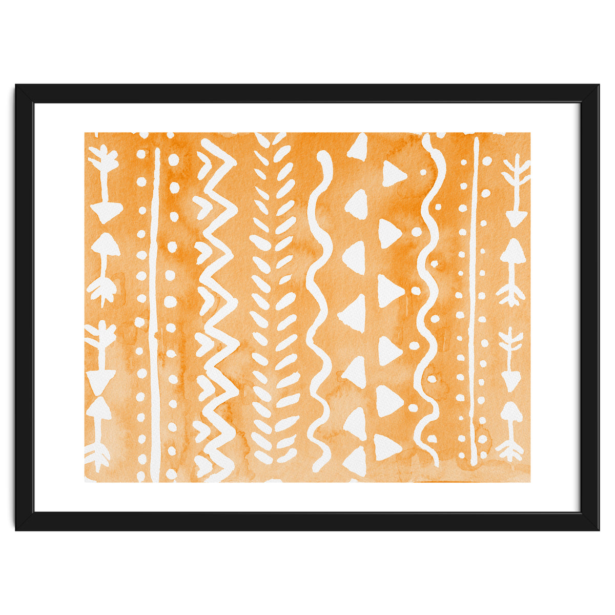 Abstract boho tribal pattern in pastel orange