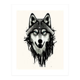 Wicked Soul, Werewolf Wolf Wild Animals Sketch, Wildlife Drawing Line Art, Wild Eclectic Dark Moon (Print Only) thumbnail