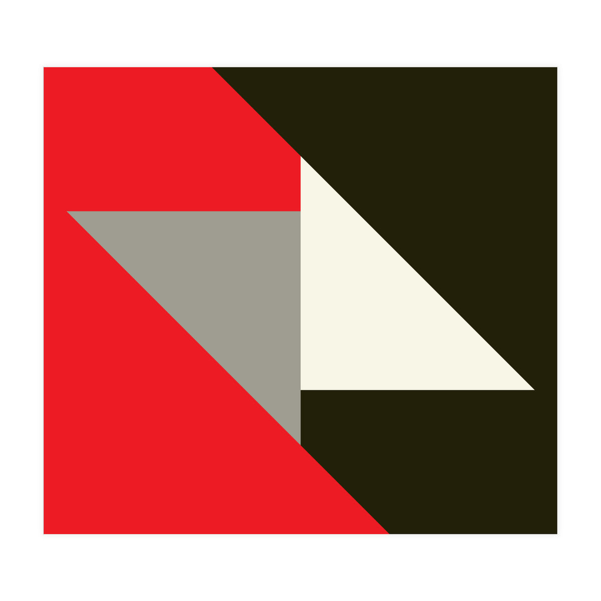 Geometric  Shapes No. 63 - triangles, red, black, grey (Print Only)