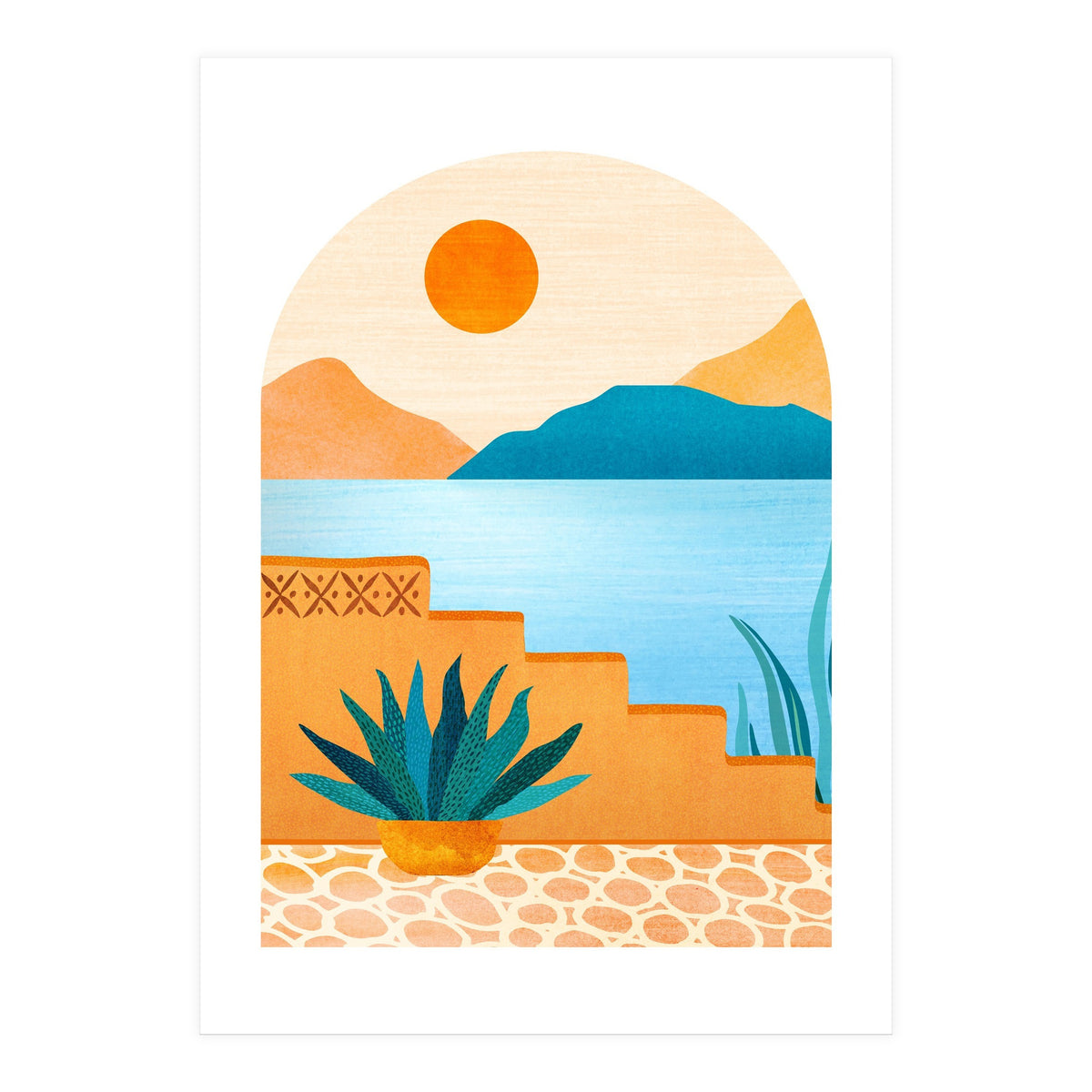 Desert Oasis Landscape (Print Only)