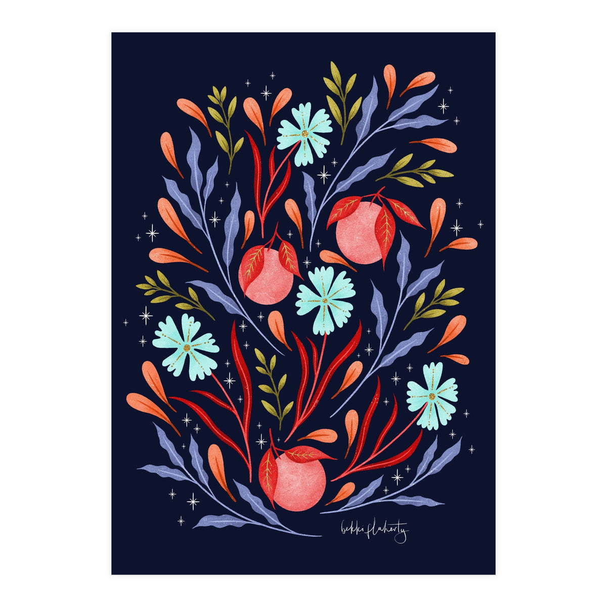 Wild Flowers and Oranges (Print Only)