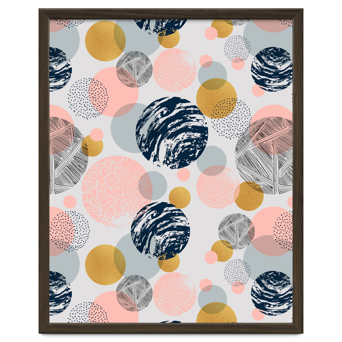 Pattern of abstract textured circles