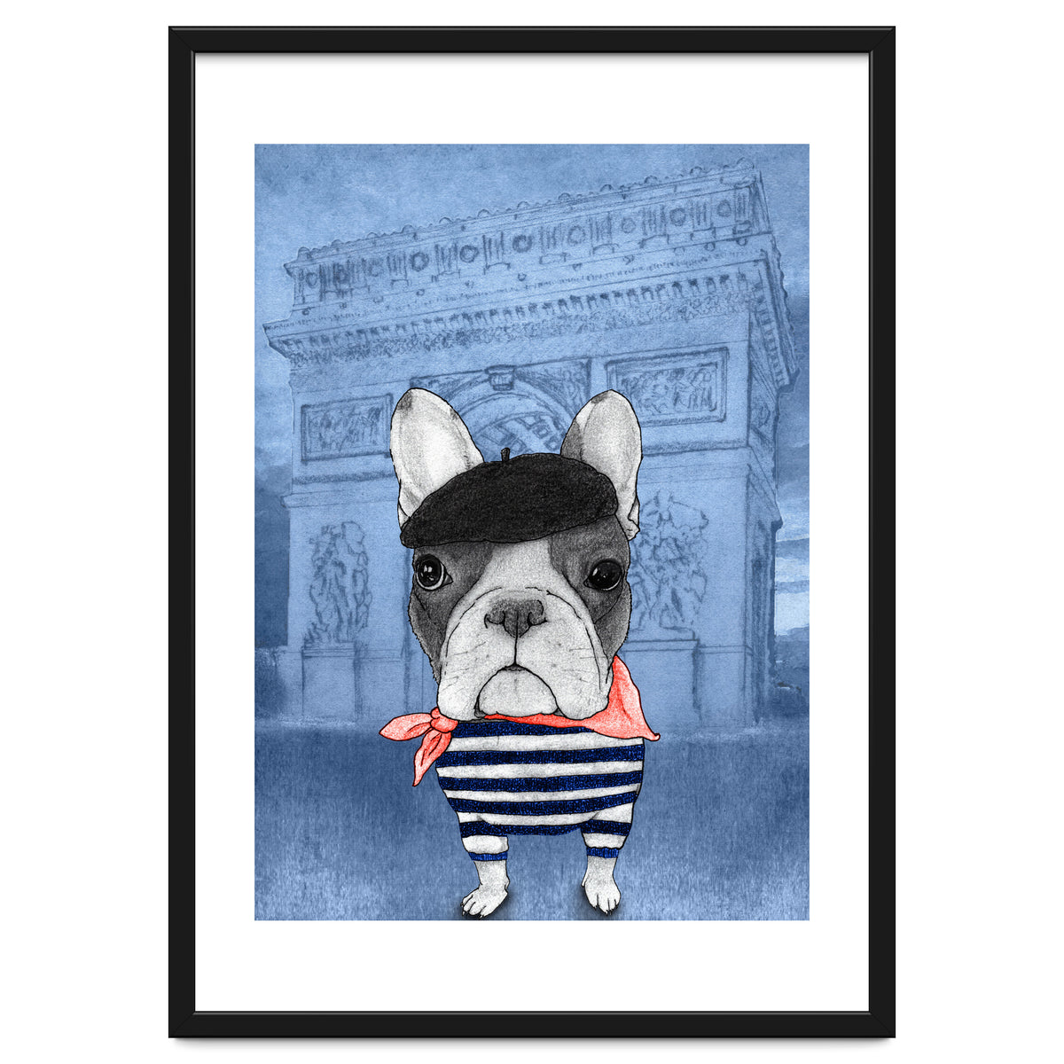 French Bulldog With Arc De Triomphe