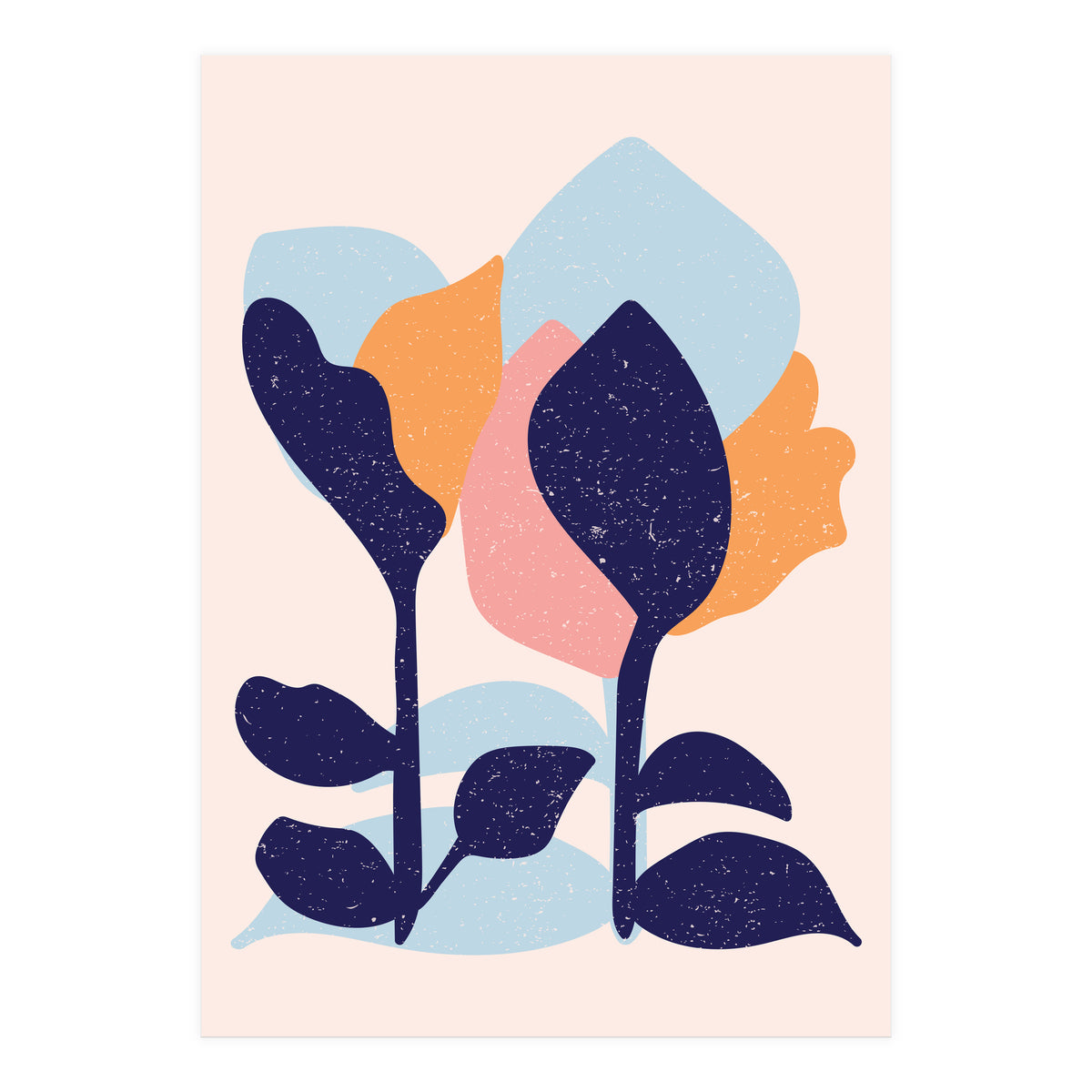 Spring Snow Abstract Art (Print Only)