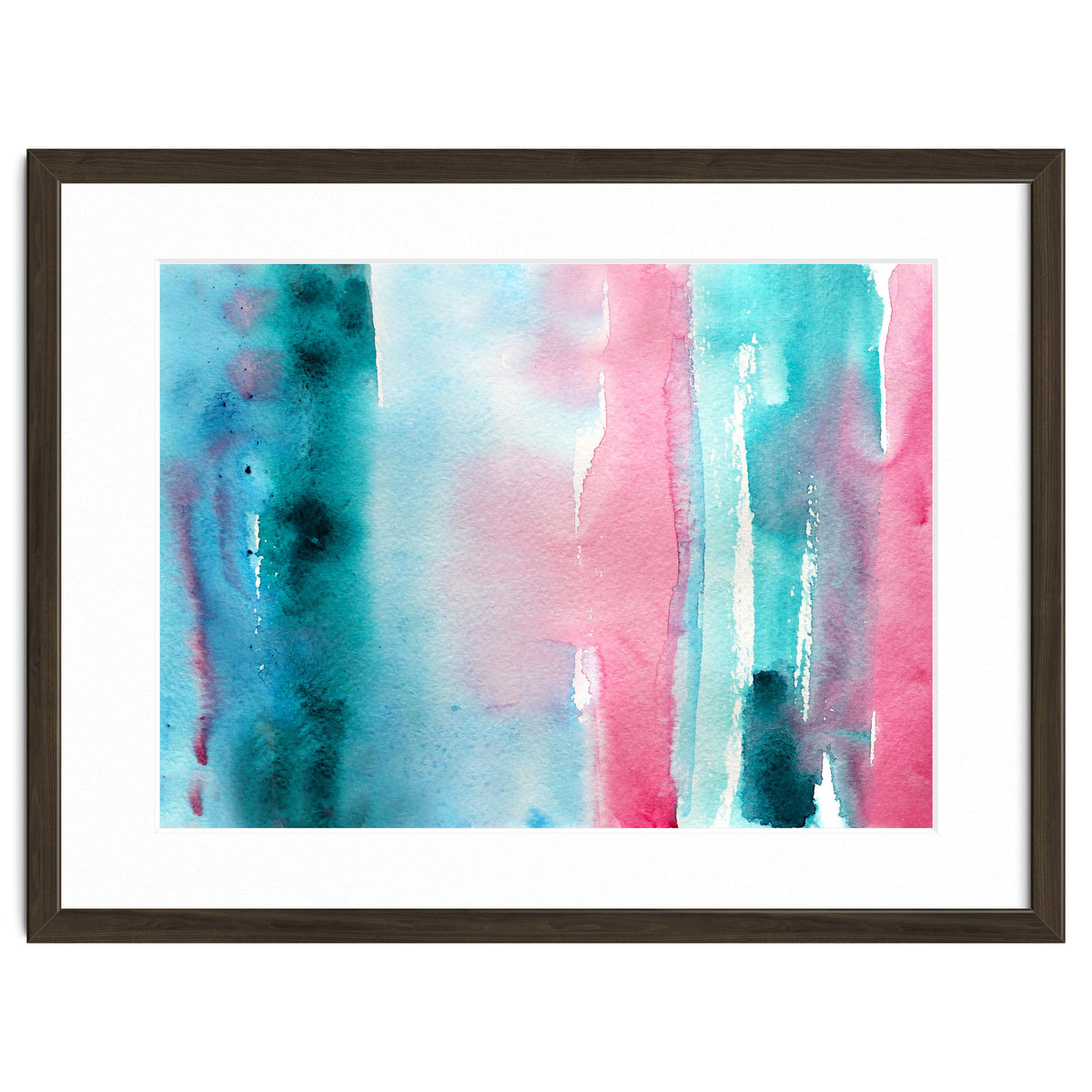Turquoise love || abstract watercolor