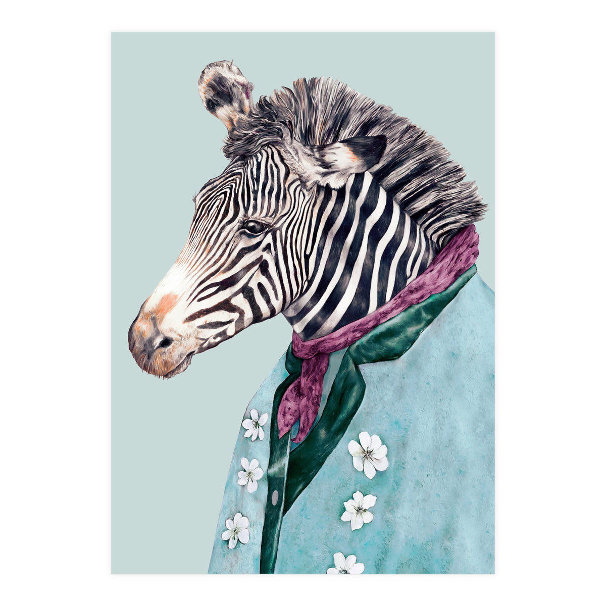 Zebra Blue (Print Only)