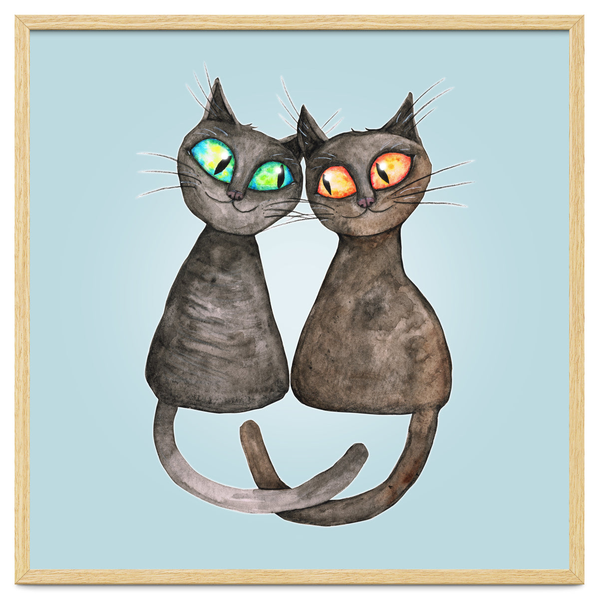 Two cute loving cats