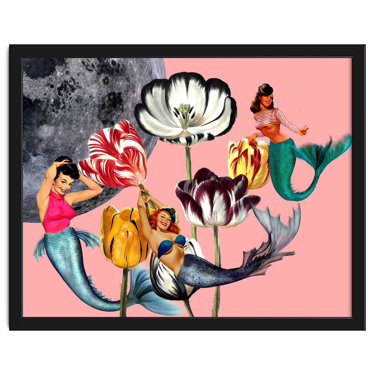 Mermaid Floral with moon