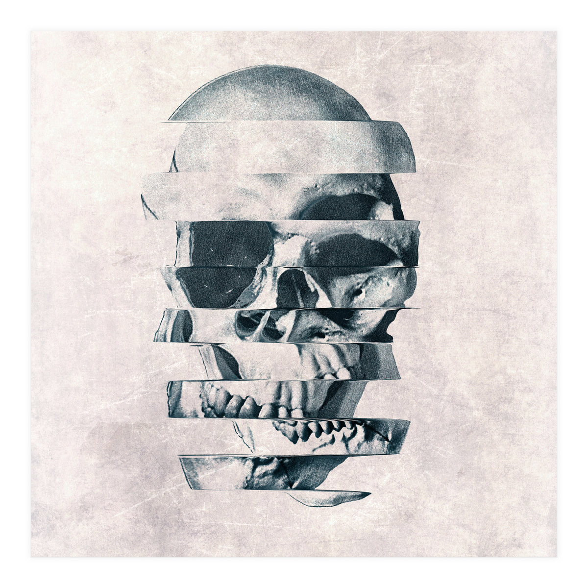 Glitch Skull Mono (Print Only)
