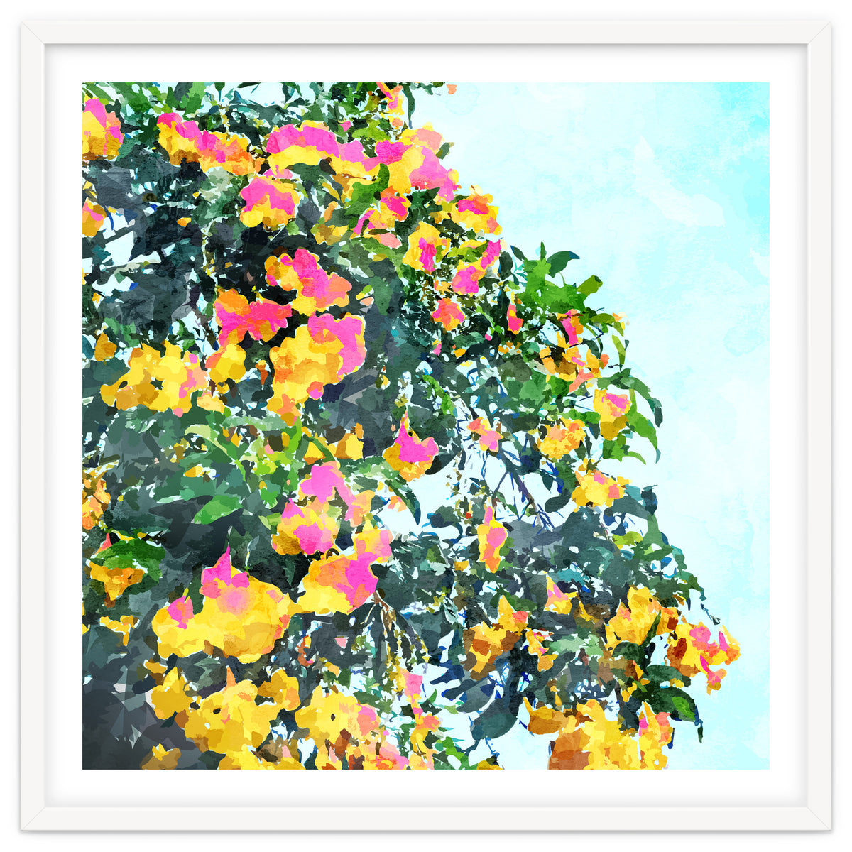 Summer Bougainvillea Watercolor Painting