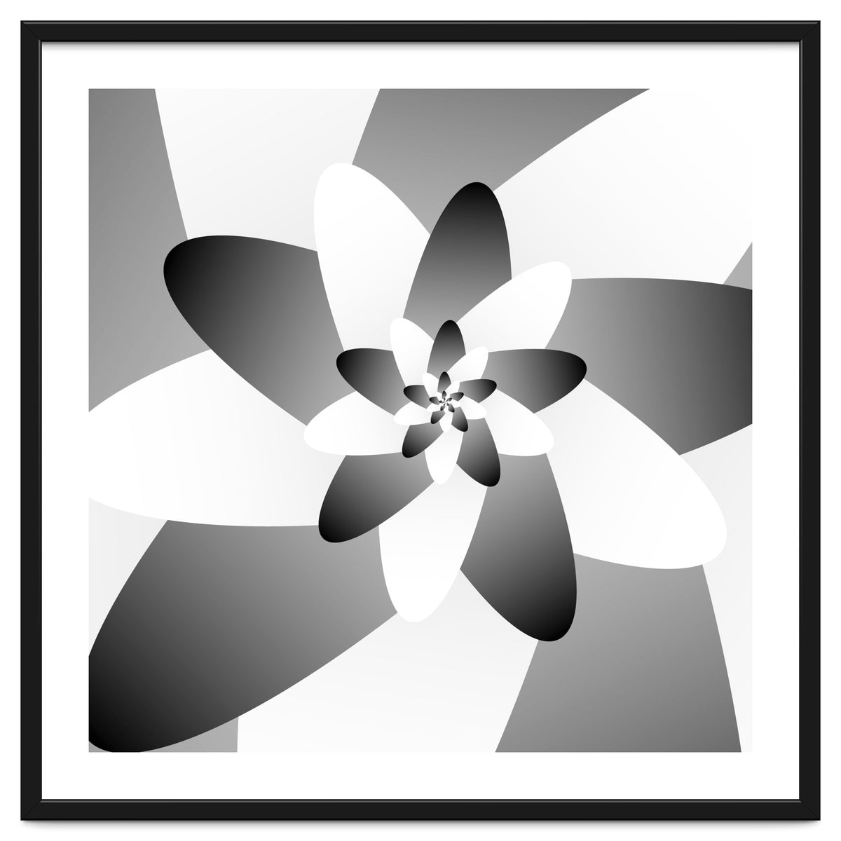 Abstract Black & White Floral