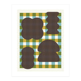 Funky Organic Shapes on a Plaid Background (Print Only) thumbnail