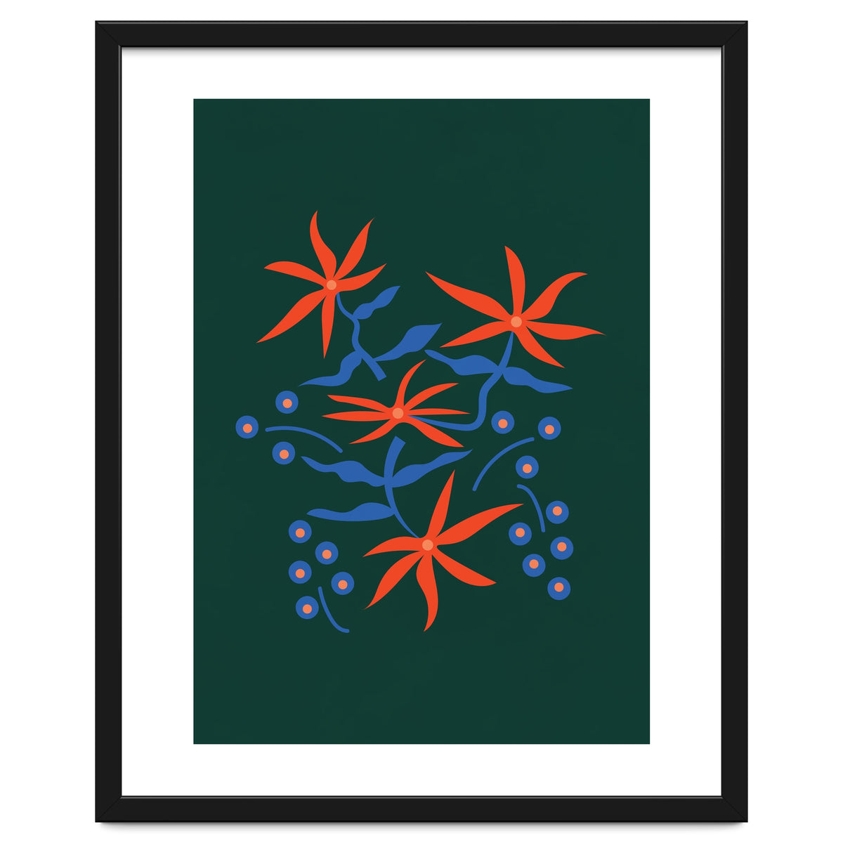 Abstract Retro Botanical Art