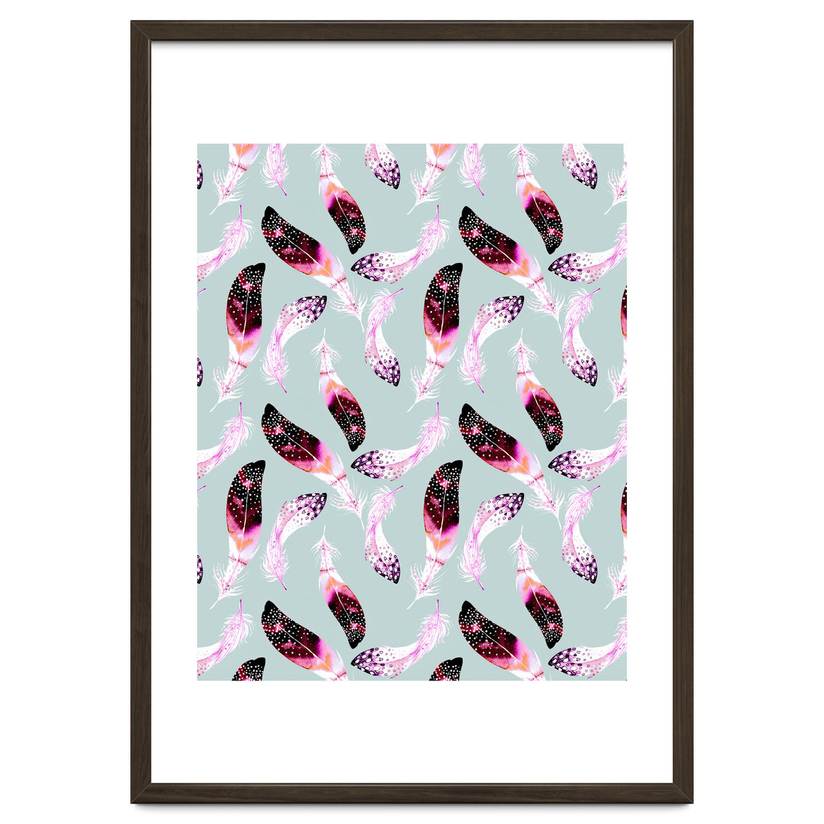 Bohemian pattern of feathers