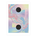 Pink Pastel Space Planet Yin Yang (Print Only) thumbnail
