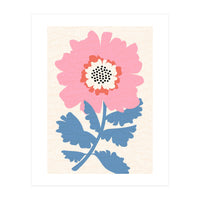 Pink Modern Folk Art Flower (Print Only)