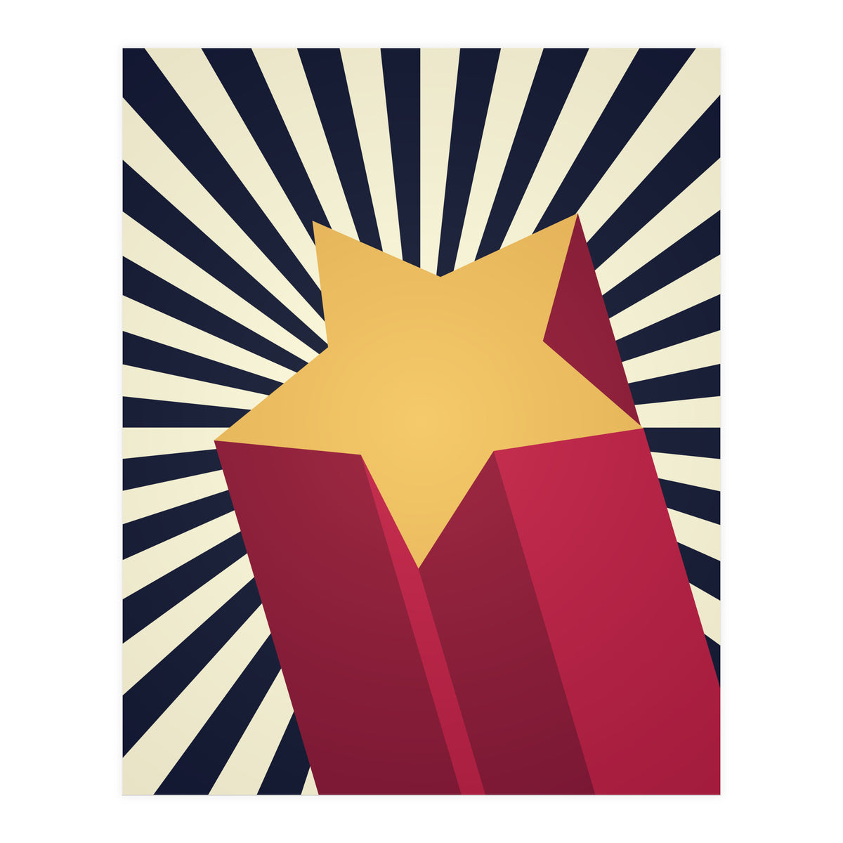 Mid Century 3d Star (Print Only)