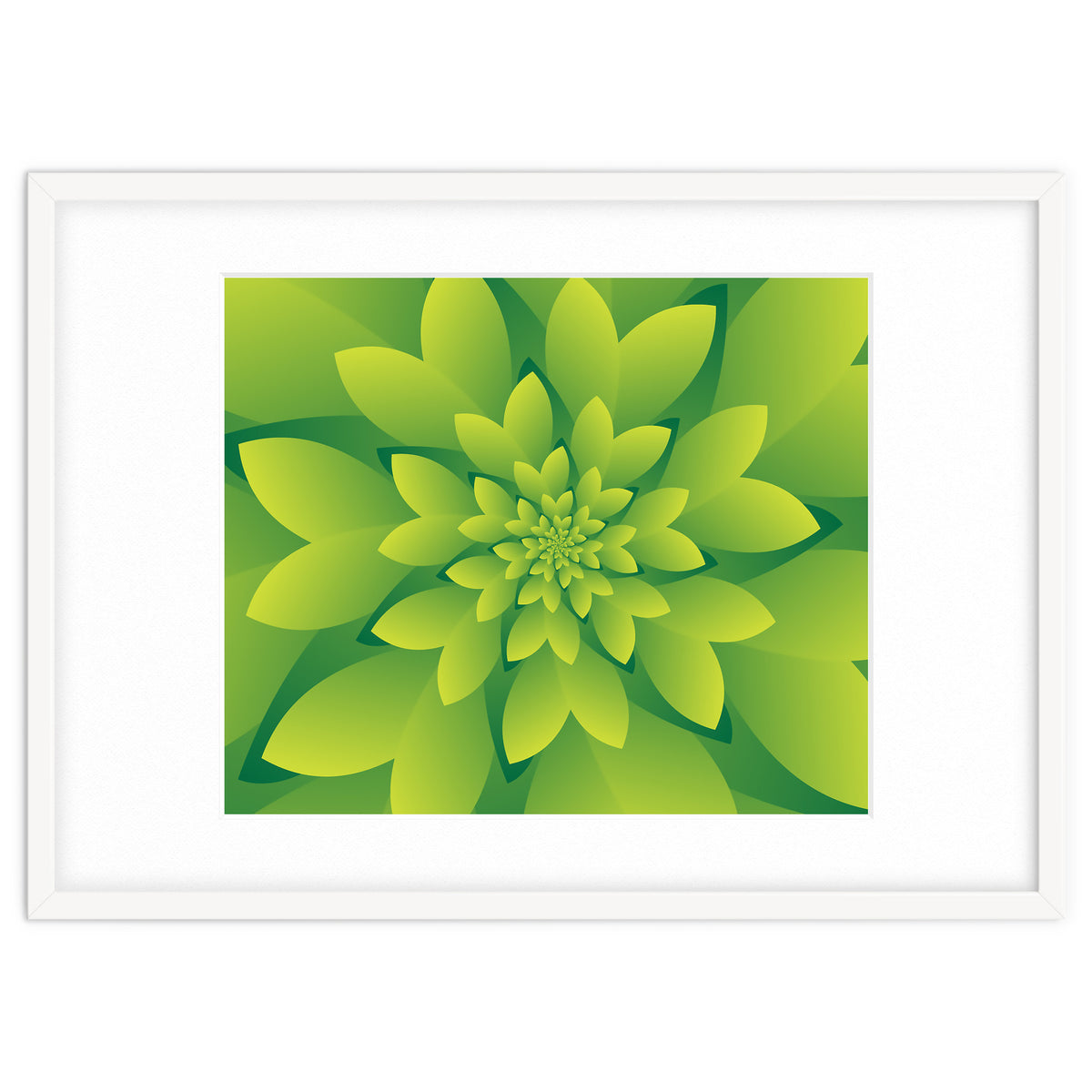 Abstract Green Floral Design 3D ART