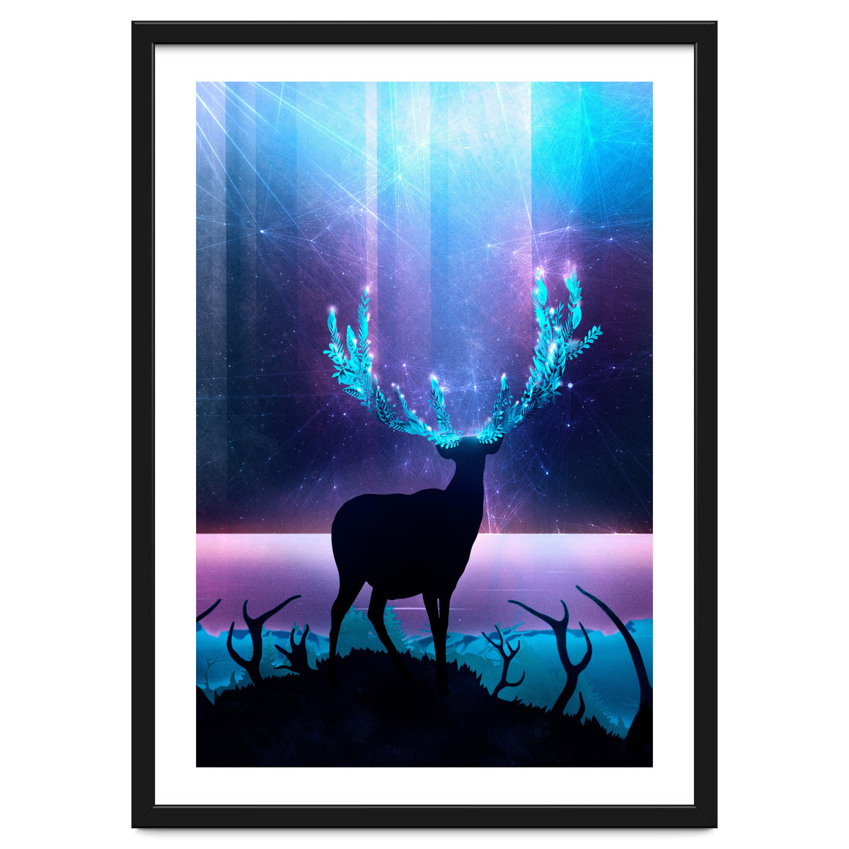 Greenery Deer - Sterling Magenta