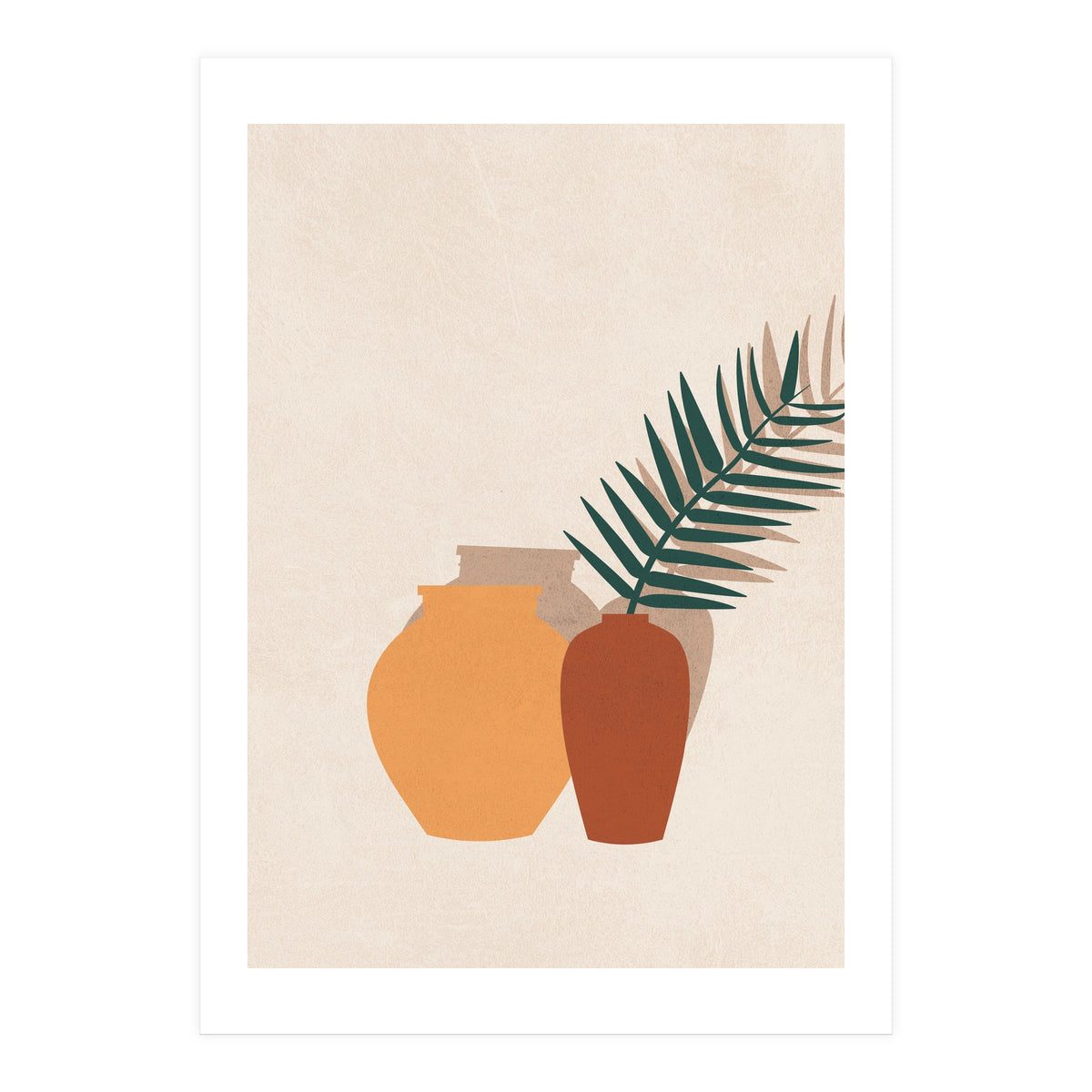 Tropical Palm Leaf Pottery Minimal Boho (Print Only)