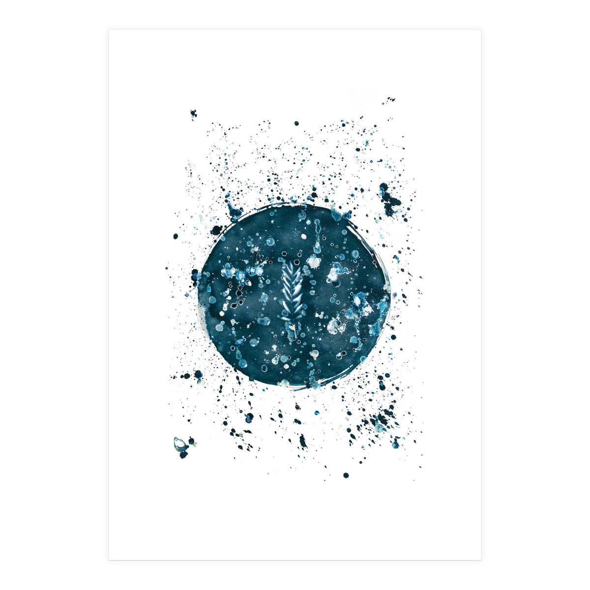 Indigo Blue Botanical Leaves No. 8 (Print Only)