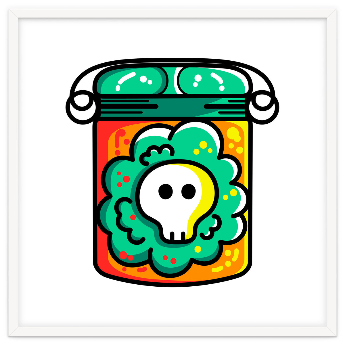 Kawaii Cute Skull In A Jar
