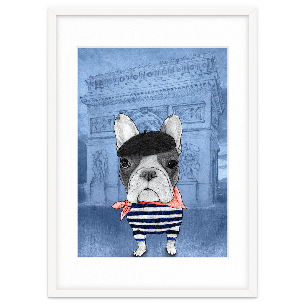 French Bulldog With Arc De Triomphe