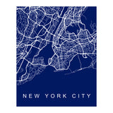 New York City Streets Blue Map (Print Only) thumbnail