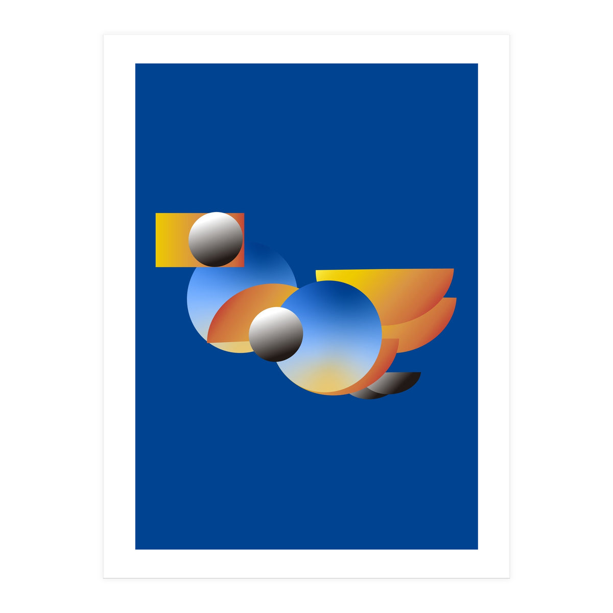 Modern Abstract Geometric Minimalist Duck (Print Only)