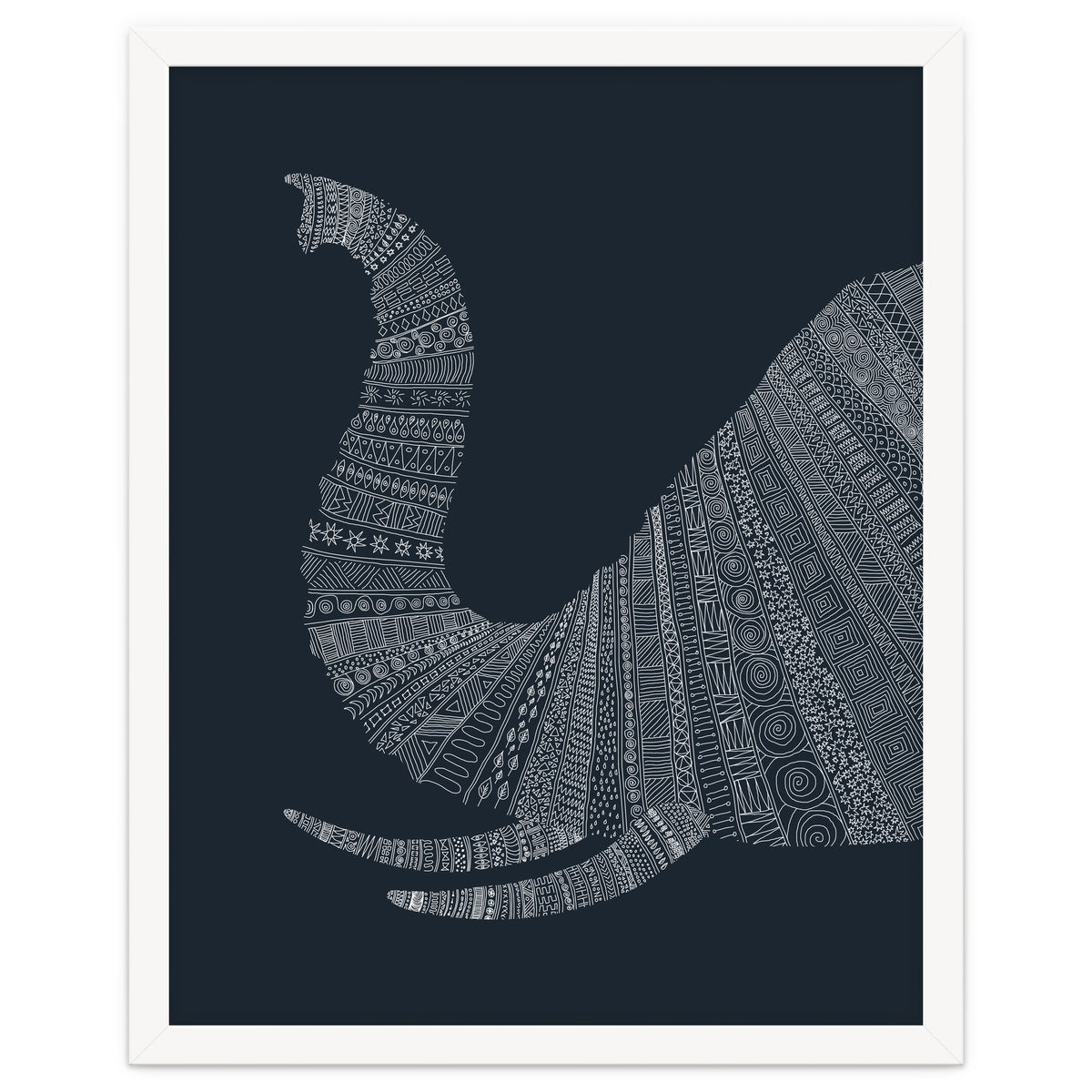 Elephant Blue Poster