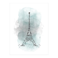 Watercolor Art Eiffel Tower | turquoise (Print Only)