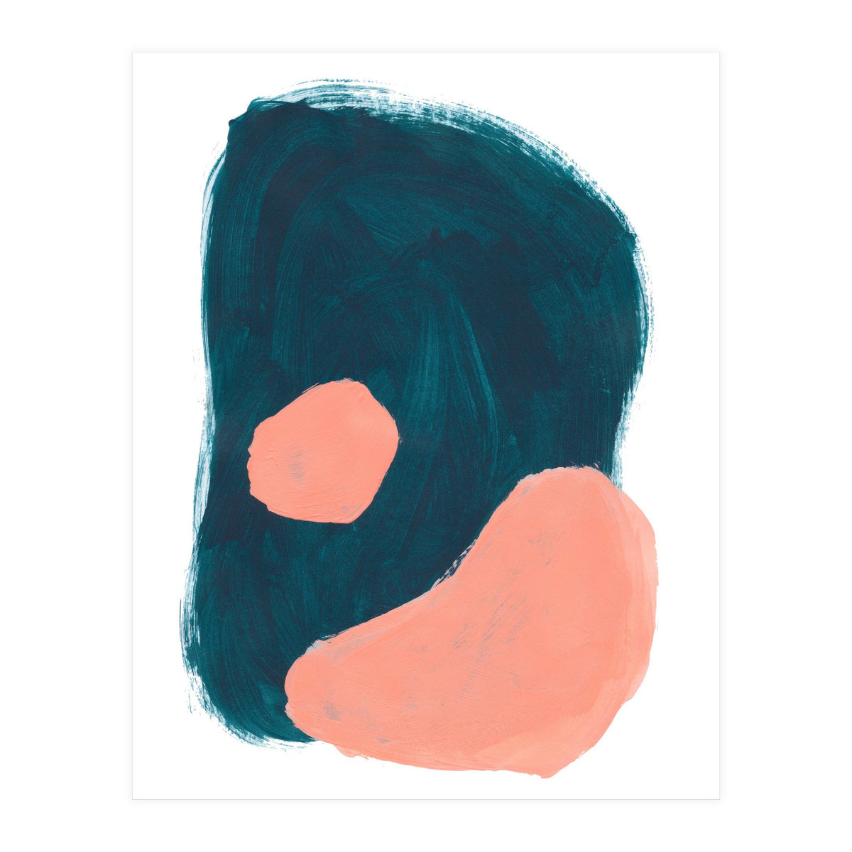 Teal Blob Salmon Bubbles (Print Only)