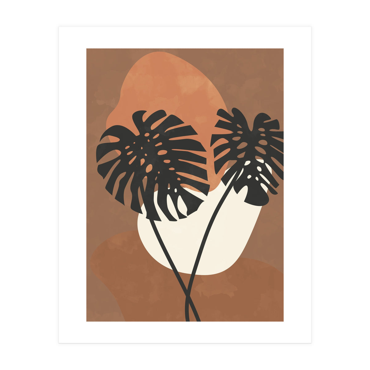 Boho Earth Tones Monstera (Print Only)
