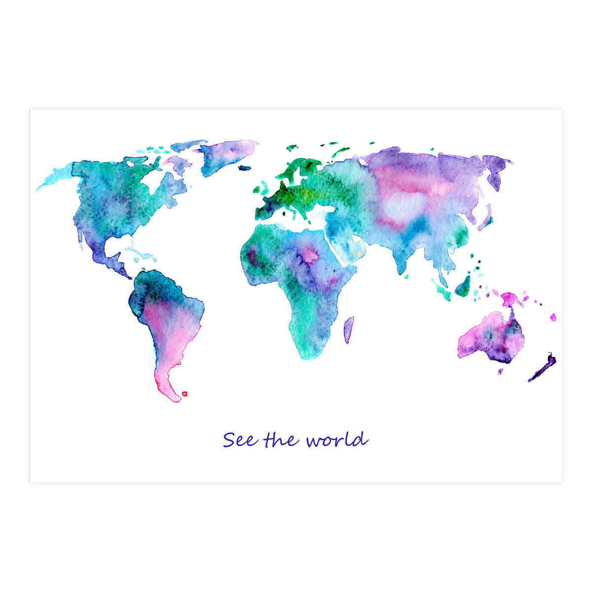 See the world || watercolor (Print Only)
