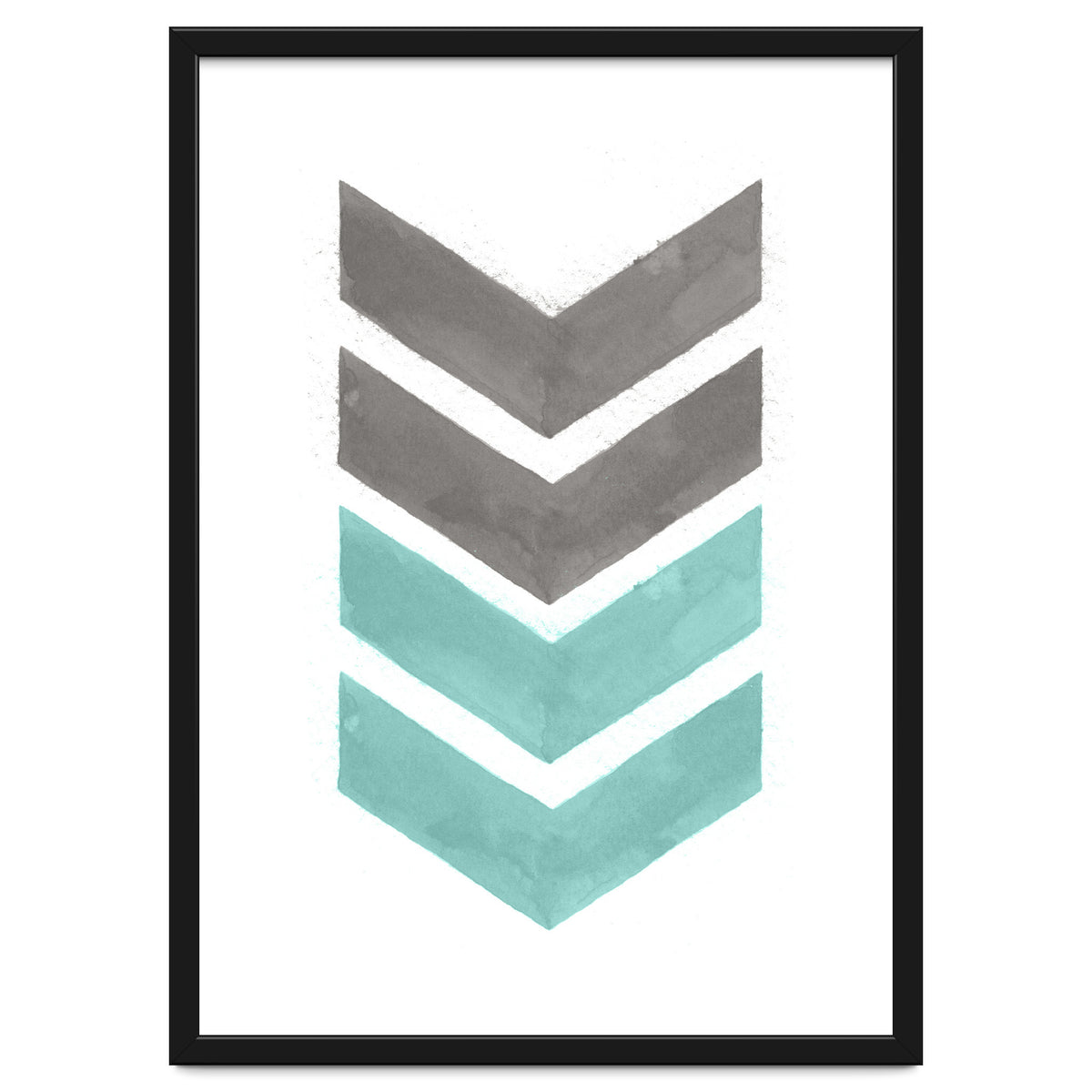 Mint Grey Chevron Print
