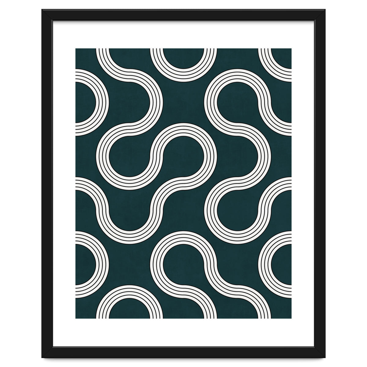 My Favorite Geometric Patterns No.35 - Green Tinted Navy Blue