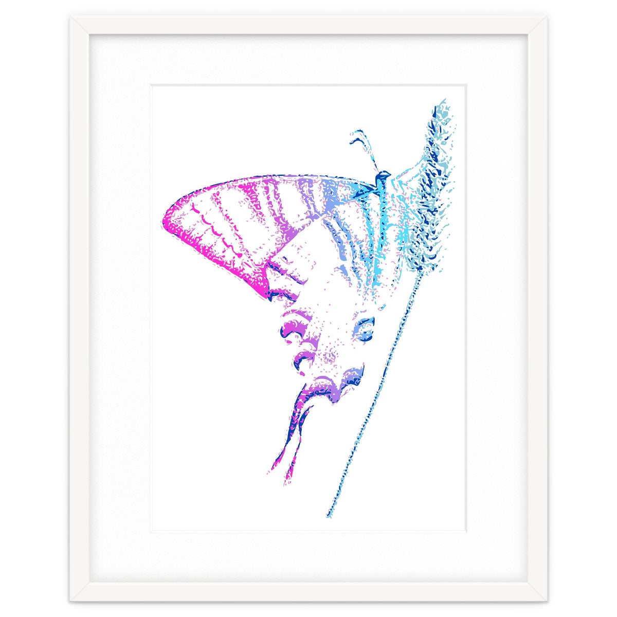 Swallowtail On Grass in Pinquoise