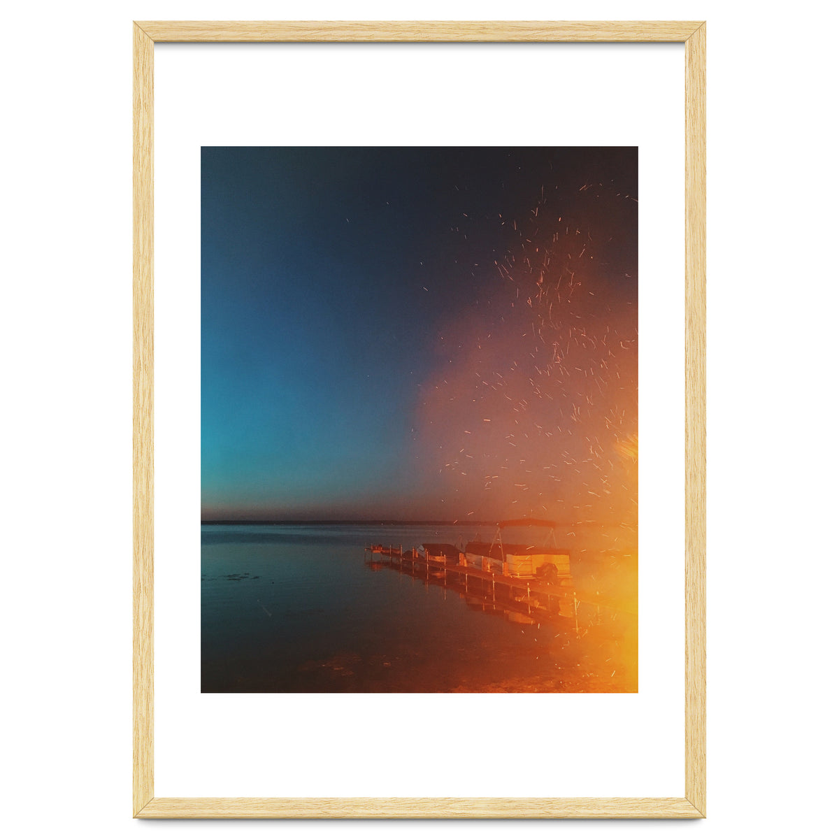 Firelight by the dock