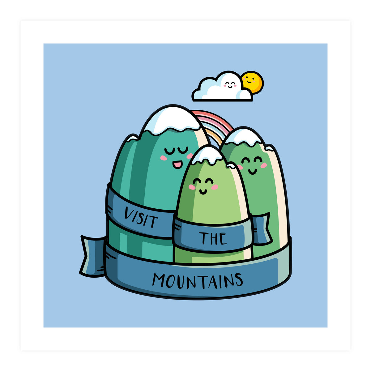 Kawaii Cute Visit the mountains (Print Only)