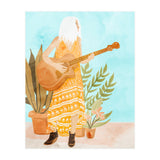 Music Soothes My Soul | Urban Hippie Bohemian Woman Playing the Guitar | Plant Lady Painting (Print Only) thumbnail