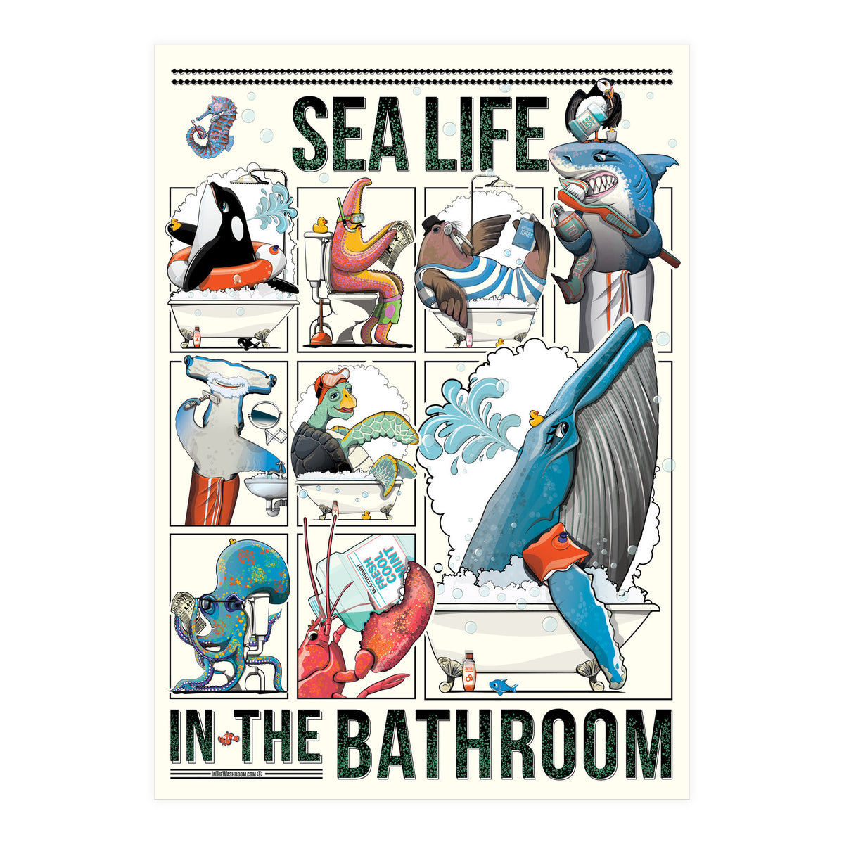Sea Life in the Bathroom (Print Only)