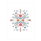 Scandinavian Folk Retro Flower Pattern (Print Only) thumbnail