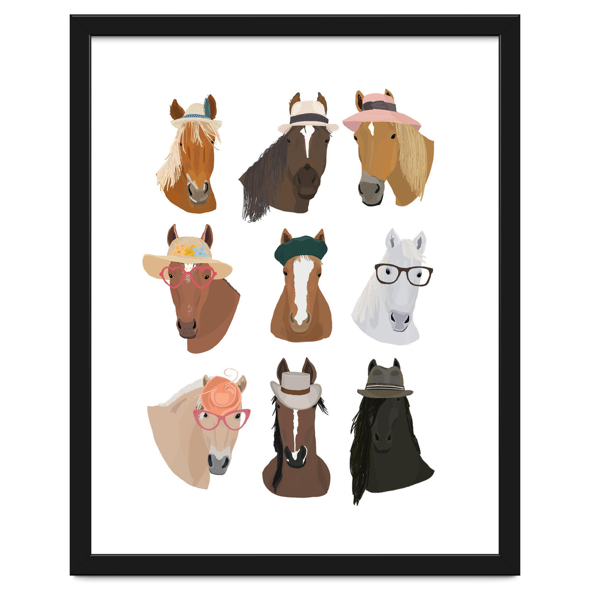 Horses in Glasses and Hats