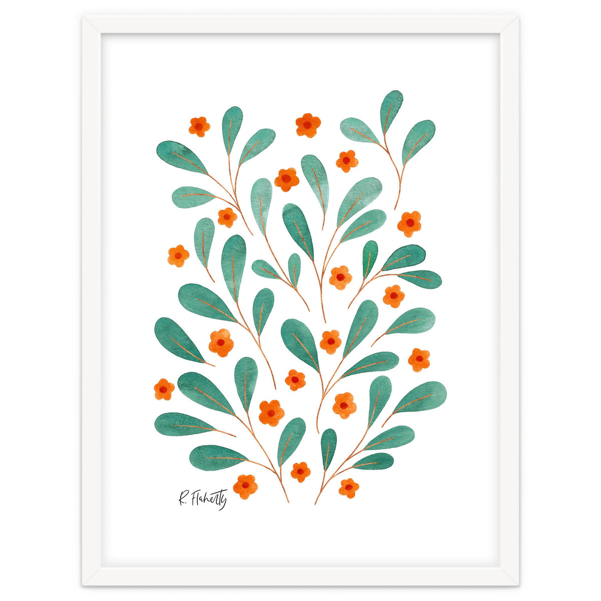 Springtime Floral | Orange and Green
